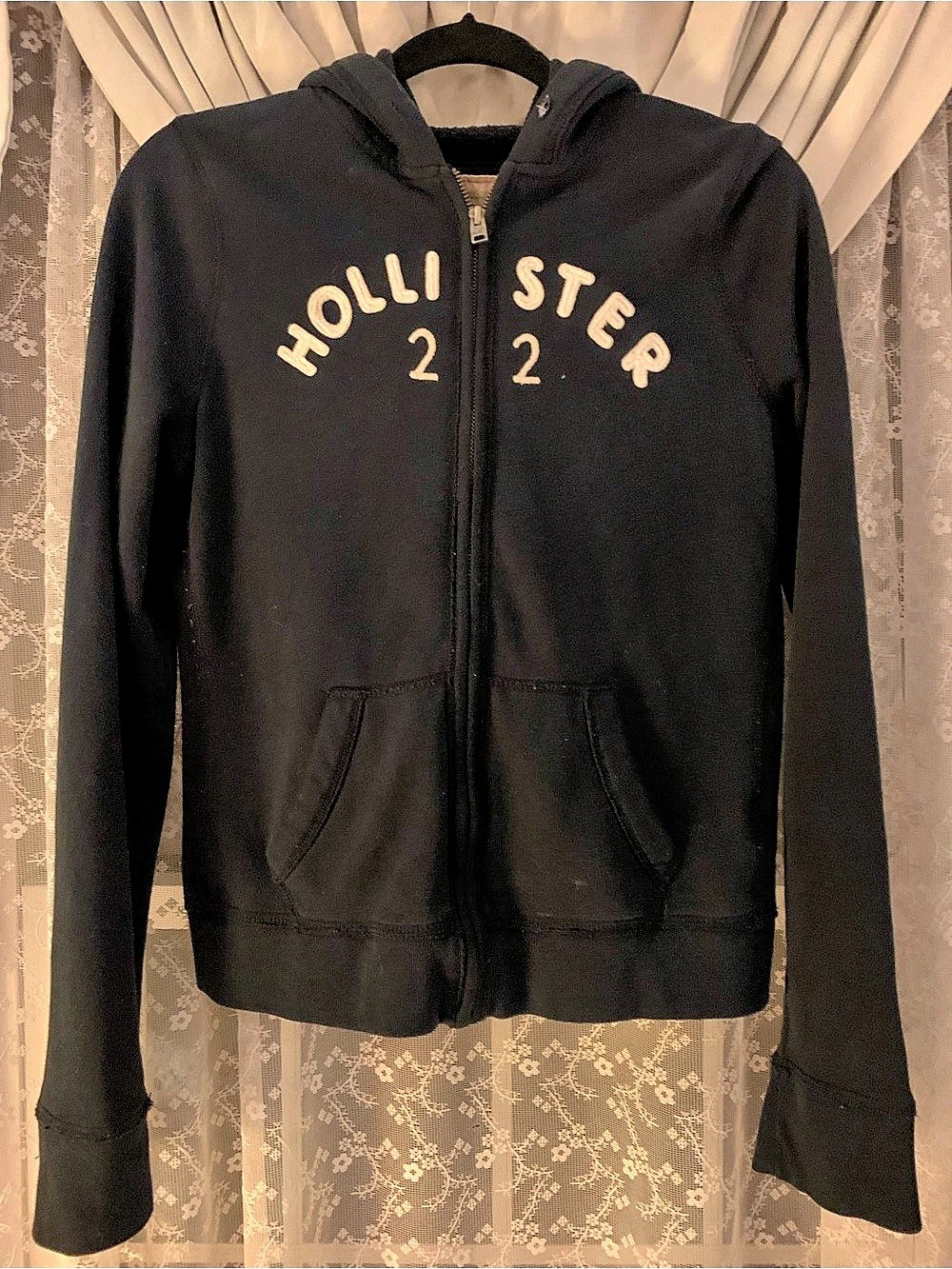 Hollister Navy Blue Zip-Up Hoodie